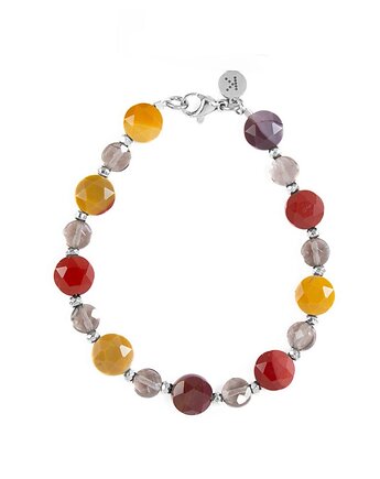 Bransoletka w jesiennych kolorach z brązem - Wersja Srebrna, Kulka Bransoletki