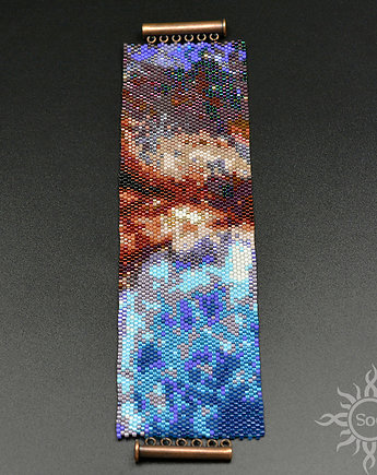 Ilúve - Celestial Snow Angel I, szeroka wyplatana bransoleta, beading, Sol