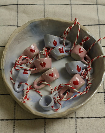Mini kubeczki zawieszki. Ceramiczne charmsy, Lvvia ceramics