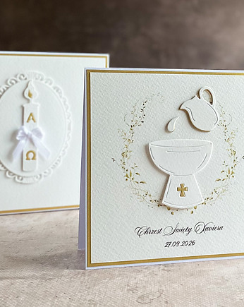 Pamiątka chrztu, kartka z pudełkiem i kopertą, C56A, Anna Art and Crafts