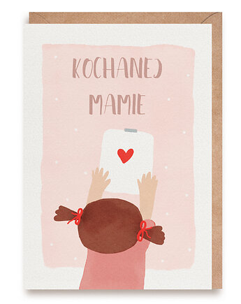 Kartka dla Mamy Dzień Matki Kochanej Mamie Dziewczynka, Cardie