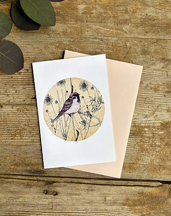 Mazurek- Kartka- Grafika- Ilustracja- Ptaki, BOSKE
