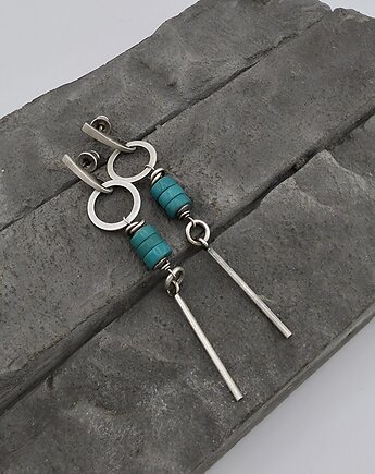 Kolczyki srebrne Turquoise Loops I, RayOfArt