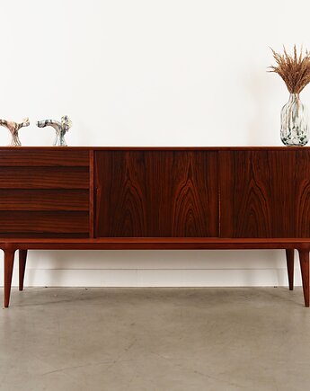 Sideboard palisandrowy, duński design, lata 70, Omann Jun, Przetwory design