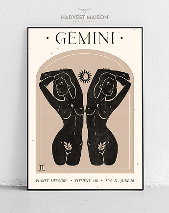 Plakat Pomysł na prezent Zodiakalna Kobieta Znak Zodiaku Bliźnięta, Harvest Maison