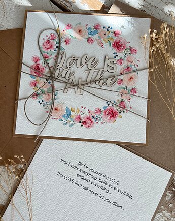 Stylowa kartka ślubna z kopertą Wedding Day, sorte