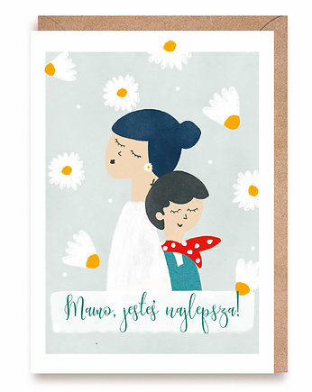 Kartka na Dzień Mamy Mamo, jesteś najlepsza Karnet dla Mamy Dzień Matki, OSOBY - Prezent dla mamy