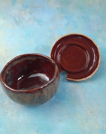 Cukiernica ceramiczna z pokrywką  100% handmade  od polskiego ceramika, Ceramika Wydry