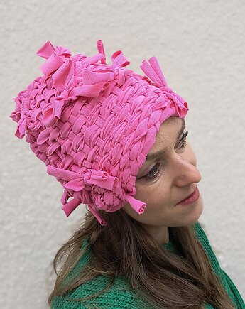 Różowa czapka artystyczna Cukierek, mrszebra