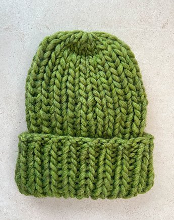 Zimowa czapka z wełny owczej i alpaki Lumi zielona, Made by Jaga