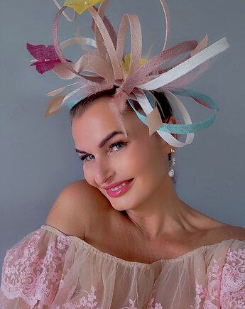 Fascynator  BOGINI SZCZĘŚCIA / oraz inne kolory, MONIKA SAXTON LUXURIOUS MILLINERY