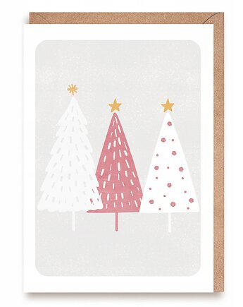 Kartka na Boże Narodzenie Pastelowe choinki, Cardie