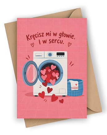 Kartka walentynkowa- Kręcisz mi w głowie i w sercu!, Czarna Owca Karteczki