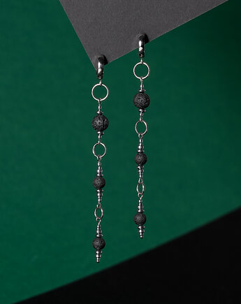 Bardzo długie kolczyki z lawą wulkaniczną, AT NOON