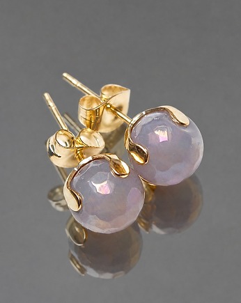 Dots - agaty szare mystic /alloys collection/ - sztyfty, KiKa pracownia