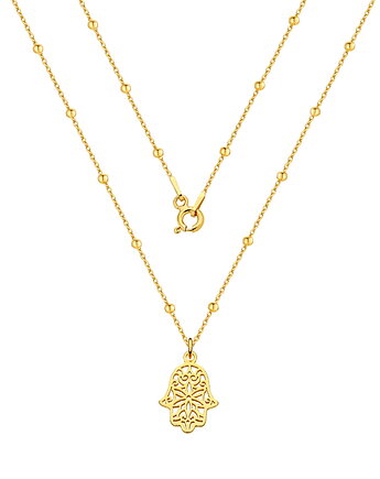 Naszyjnik pozłacany hamsa, ręka fatimy, MYNESS