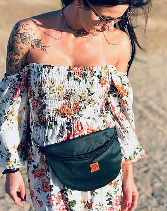 Nerka / torebka z weluru Mili Belt Bag M - butelkowa zieleń, Militu