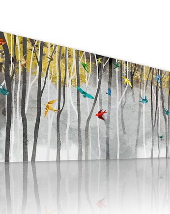 Obraz na płotnie PEJZAŻ ORIGAMI- 150x60cm 443, LUdesign gallery