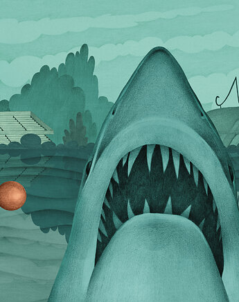Plakat Shark, Dorota Piechocińska ilustraDORA