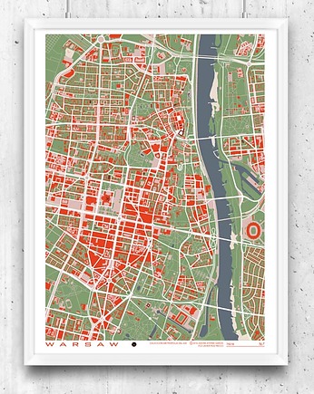 Plakat Warszawa - plan miasta, minimalmill