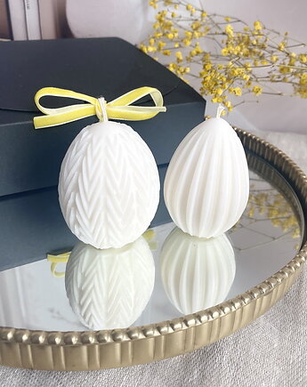 Świece ekologiczne sojowe dekoracyjne jajka wielkanocne kolor wosku naturalny, Coccola JEWELLERY