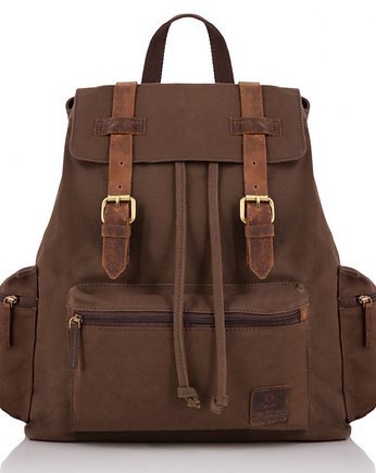 POJEMNY DUŻY PLECAK DLA MĘŻCZYZNY VINTAGE BRĄZOWY PAOLO PERUZZI T-24-BR, Paolo Peruzzi
