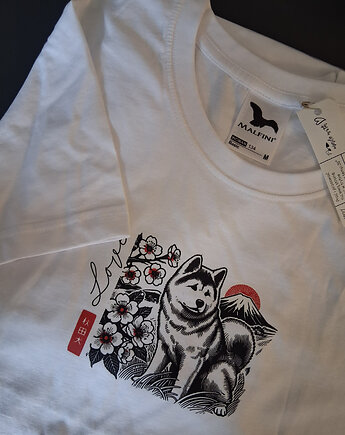 Koszulka damska z krótkim rękawem / Rozmiar M / Nadruk / Japonia / Akita, drukanturium