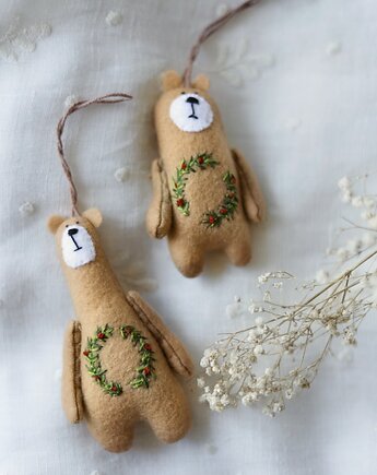 Zestaw świątecznych zawieszek misiów, Kruszek