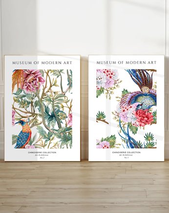 DWA PLAKATY galeria botaniczne chinoiserie, black dot studio