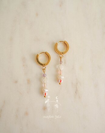 Kolczyki złote z zawieszkami z kamieni, Maybe Jwlr