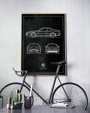 Plakat Legendy Motoryzacji - BMW 850CSi, Peszkowski Graphic