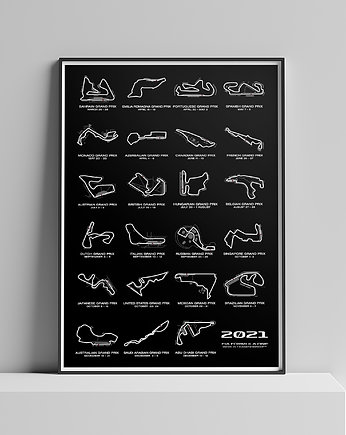 Plakat Tory wyścigowe - F1 2021 Season, Peszkowski Graphic