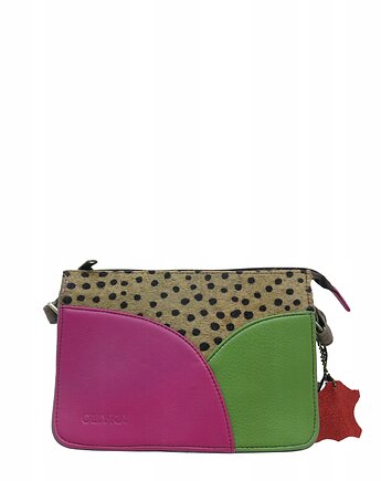 Torebka listonoszka modna damska dwustronna skórzana wzór OLIVKA, Olivka Warsaw