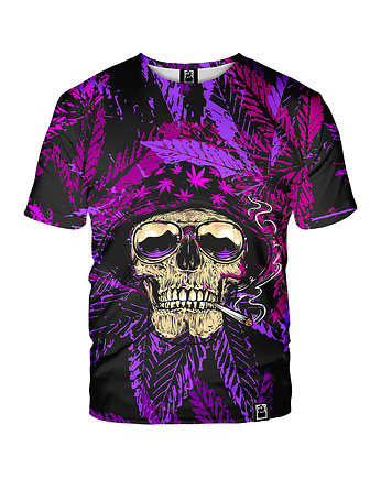 Damski T-shirt DR.CROW Cannabis Skull Pink, DrCrow