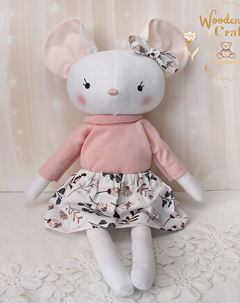 Myszka Lisa, przytulanka ręcznie szyta, prezent GOTOWY, Lulaczkowo