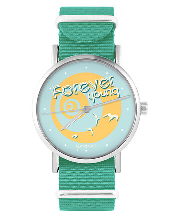 Zegarek -  Forever young - turkusowy, nylonowy, yenoo