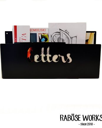Wiszący pojemnik na listy, LETTERS, black, Rabose Workshop