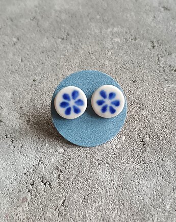 Kolczyki ceramiczne Bolesławiec, biżuteria z talerzy