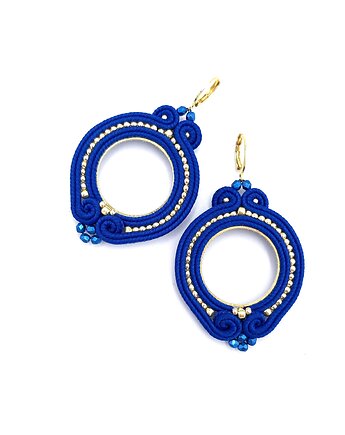 Kolczyki sutasz chabrowe kółka Jolly lekkie okrągłe romantyczne