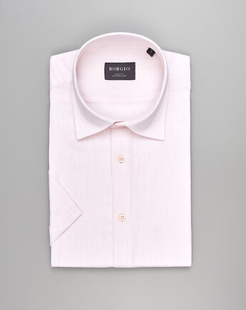 Koszula canosa 00550 na krótki rękaw róż slim fit, BORGIO