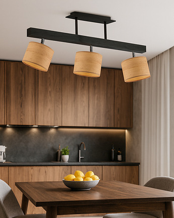 Drewniana lampa sufitowa z regulowanymi kloszami HOLLYWOOD ECO, LYSNE