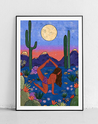 Plakat Joga pod pełnią księżyca, Harvest Maison