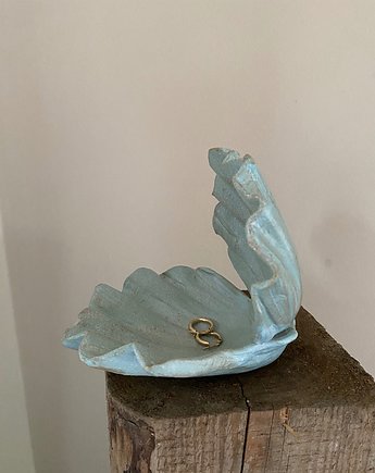 Ceramiczna Muszla Muszelka Skarbiec na Biżuterię Błękitna Syrena, Maison Fragile