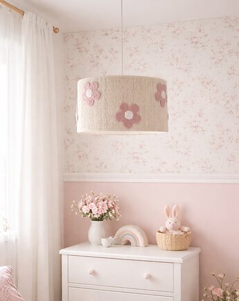 Lampa sufitowa dla dziewczynki "Różowe Stokorotki", Marmys Felt Studio