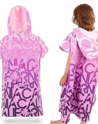 Poncho dziecięce ręcznik kapturem z mikrofibry California Wrzosowe, Malokee