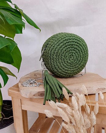 Mała okrągła torebka - khaki, Damariz