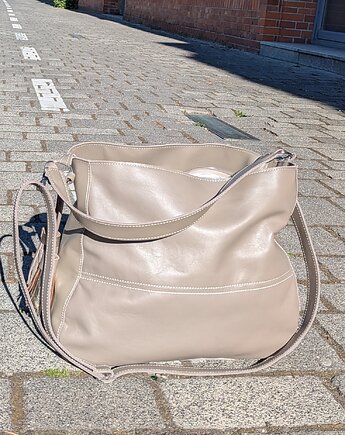 Taupe skórzana torba, Łagoda