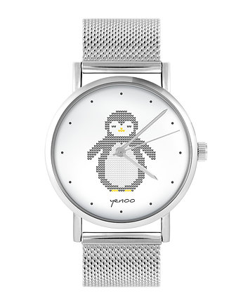 Zegarek - Pingwin - bransoleta mesh, yenoo