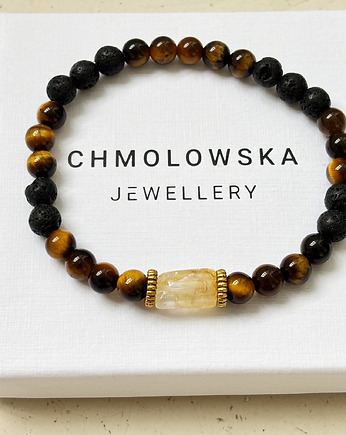 Bransoletka męska Tygrysie Oko i Cytryn, Chmolowska Jewellery