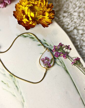 Piękna bransoletka z kwiatami w żywicy, Blask Natury